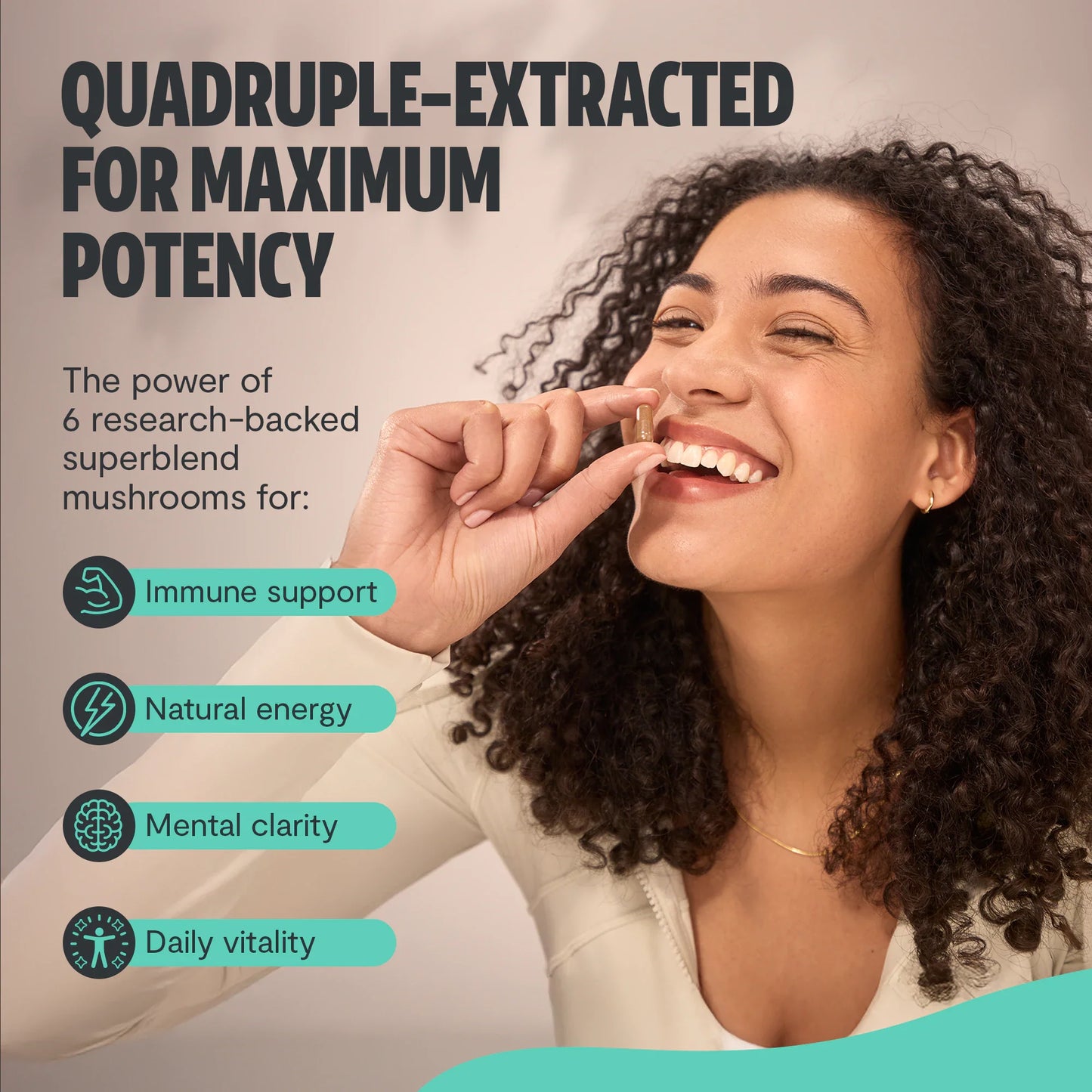 Organic Mushroom Complex Supplement Capsules